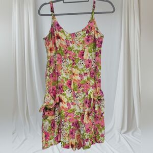 Forever 21 Colorful Floral Spaghetti Strap Romper, Medium